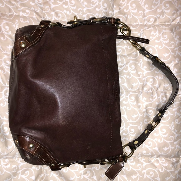 Brown Leather Coach shoulder bag